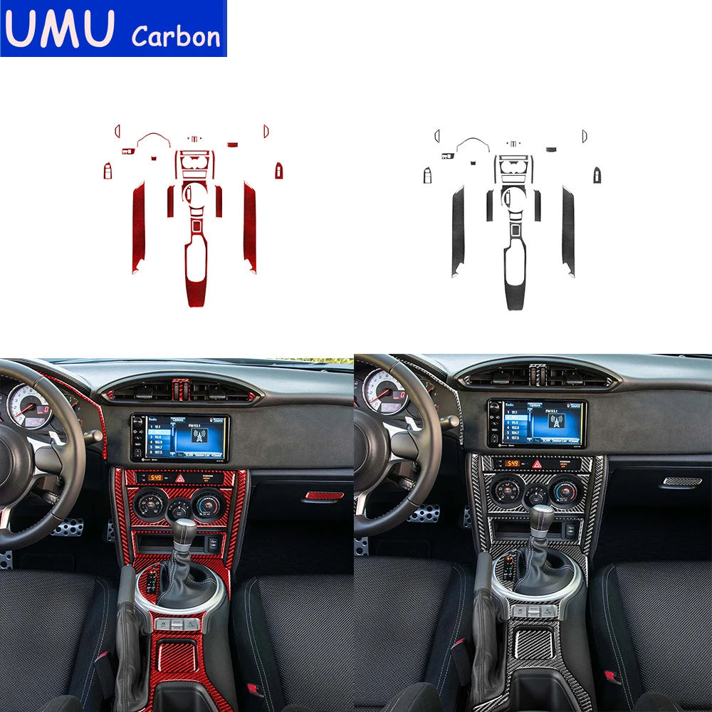 For Toyota 86 GT86 Subaru BRZ 2017 2018 2019 Carbon Fiber Sticker Center Control Shift Outlet Whole Set Interior Car Accessories