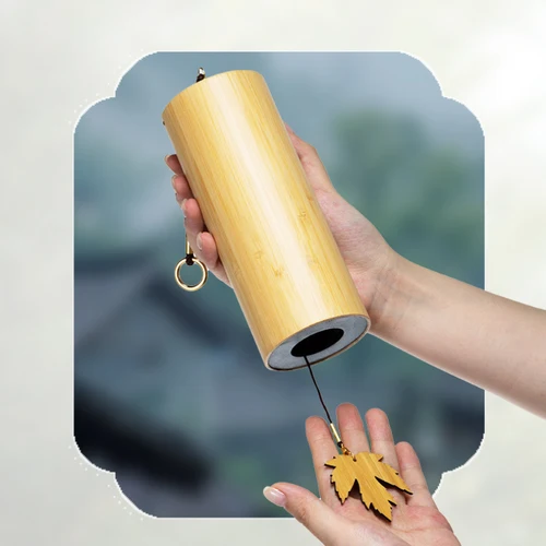 Imagen 2 del producto Campanas de viento de bambú japonés, campanas de viento artesanales para jardín al aire libre, Patio, 8 varillas de notas, acorde de meditación Zen C F D G