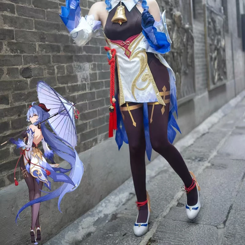 Genshin Impact Ganyu Cosplay Collant Anime Corrispondenza Stampa Decorazione Calze Gioco di ruolo Calzini Costumi di Halloween Calzino lungo