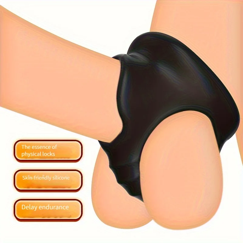 قابلة لإعادة الاستخدام سيليكون القضيب الدائري السائل المنوي قفل تأخير القذف الوقت دائم خاتم الديك للأزواج لعبة الجنس الكبار للرجال #4