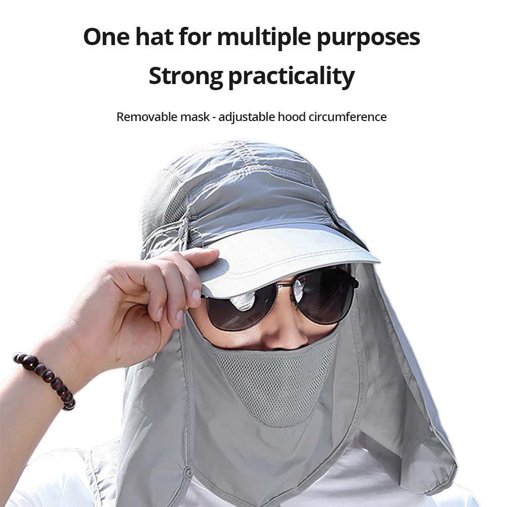 Outdoor Sport Hiking Camping Visor Hat UV Protection Face Neck Cover Sun Protcet Cap