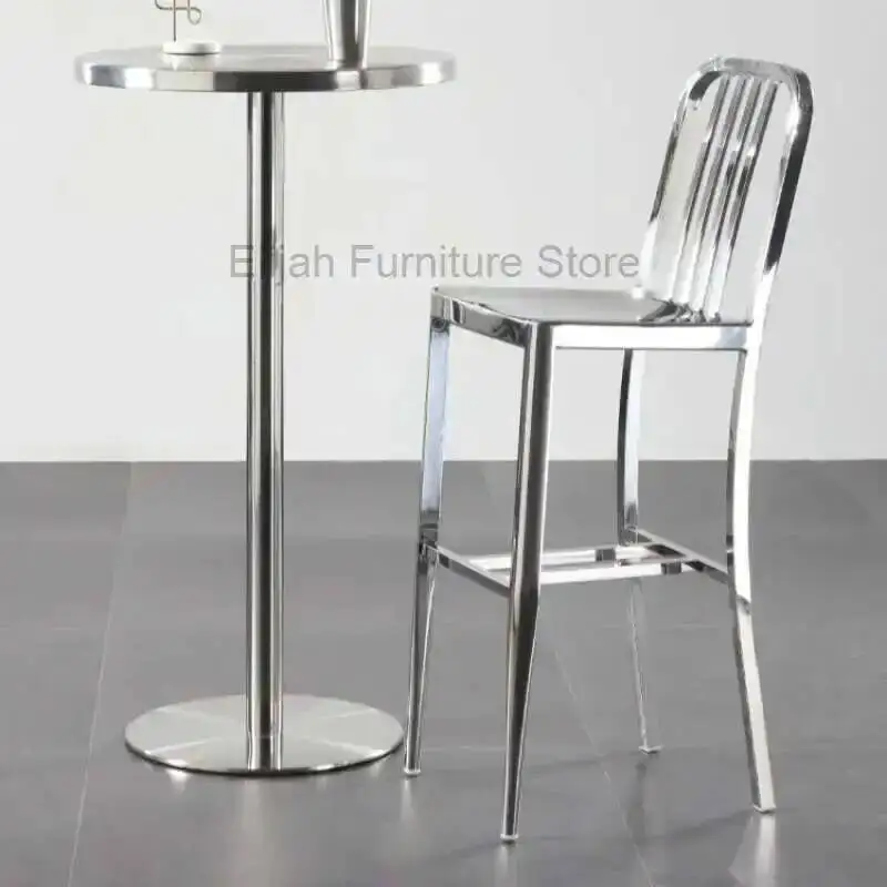 

Vanity Minimalist Modern Bar Chairs Stainless Steel Unique Island Bar Stools Ergonomic Adults Sillas De Bar Household Essentials