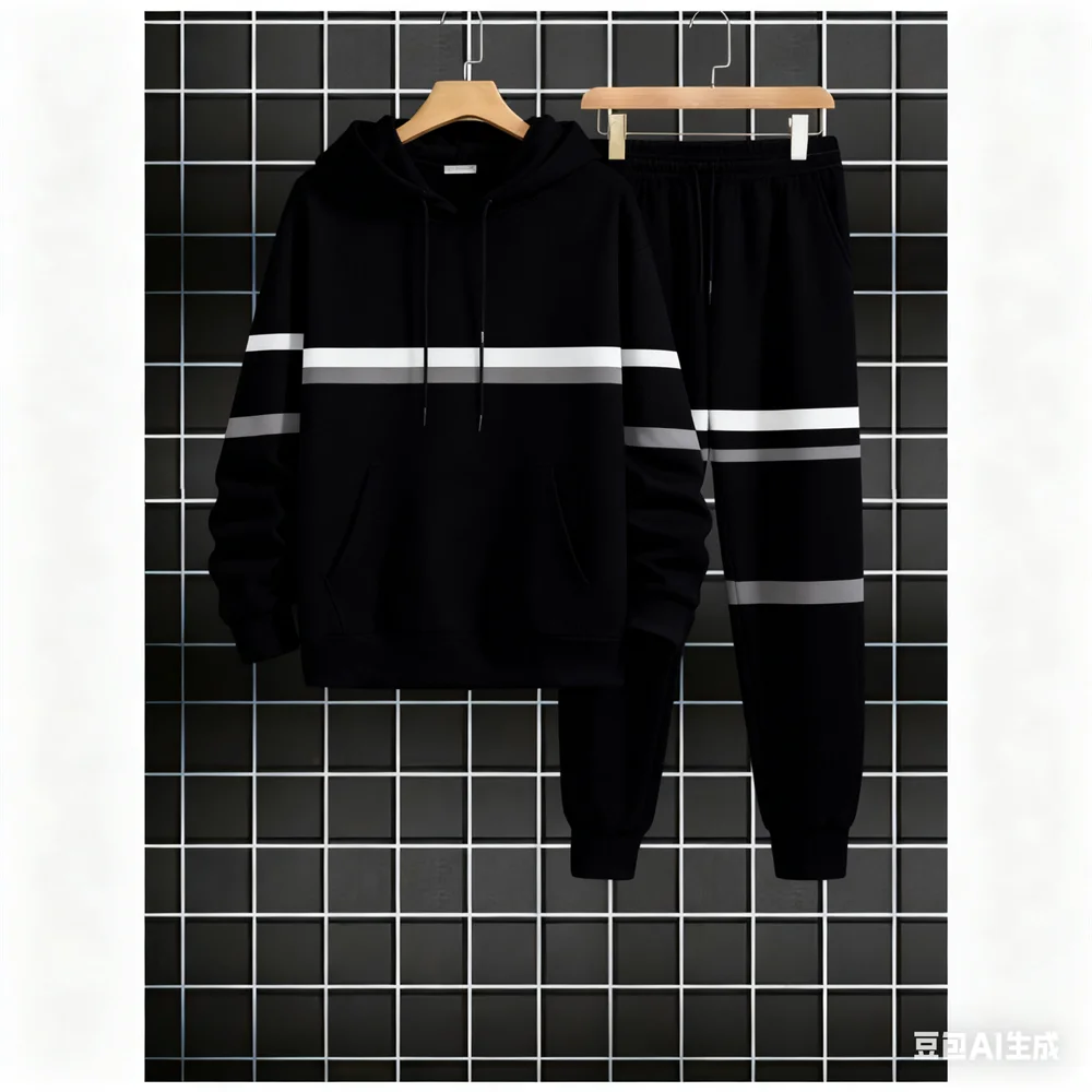 

Осенний мужской комплект свитшотов с капюшоном, мужской и женский комплект с 3D полосатым узором и принтом, мужская одежда, спортивный комплект для отдыха