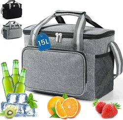 Borsa termica pieghevole da 15 litri per picnic piccola borsa termica portatile isolata Lunch Box borse termiche impermeabili per il pranzo