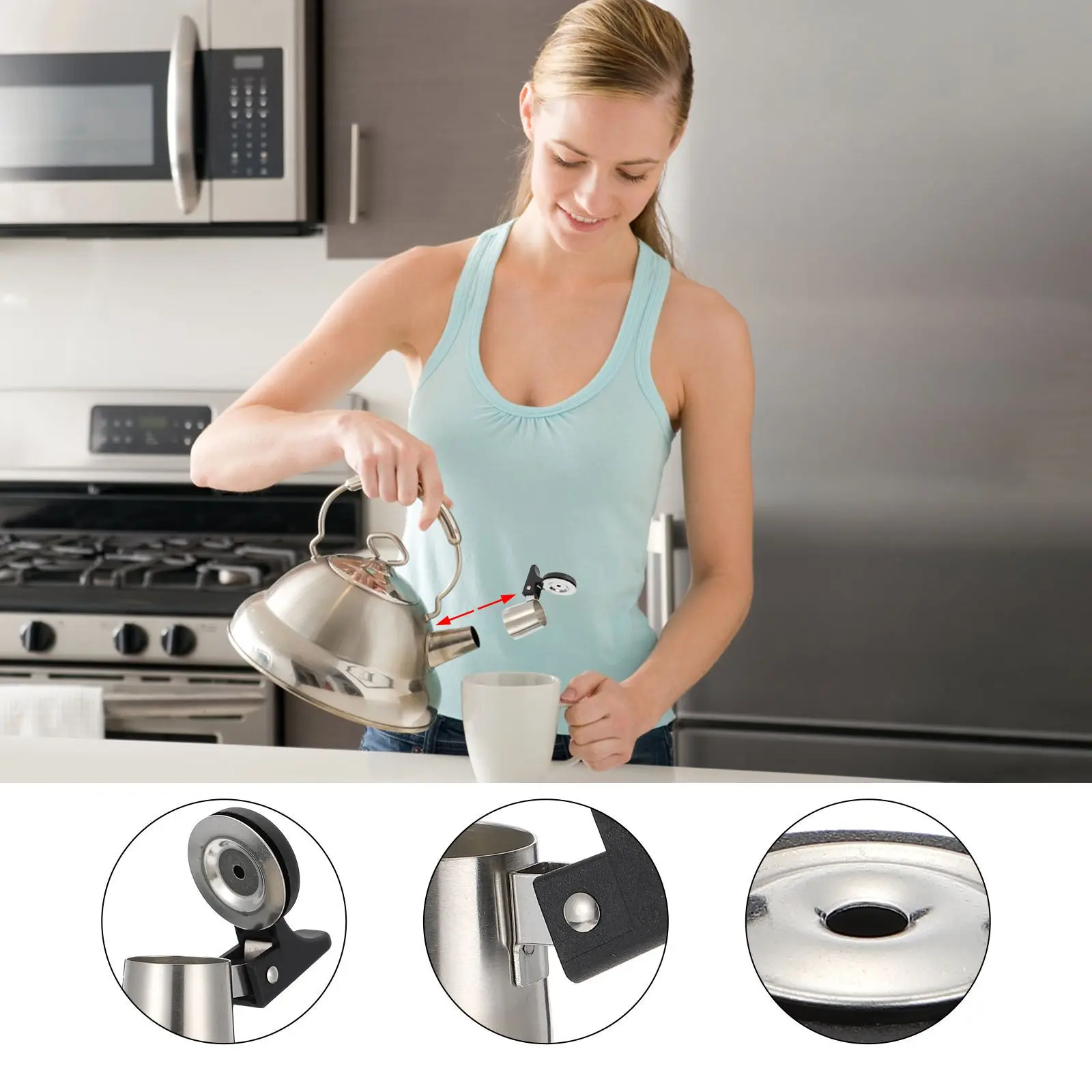 

2Pcs Kettle Flute Whistling Pipe Stainless Steel Spout Replacement for Hot Water Pots Kitchen Tea Kettle Accessories