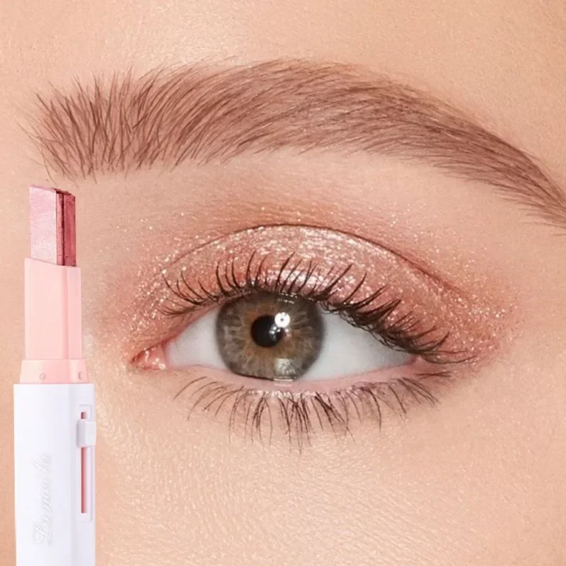 ダブルカラーパールアイシャドウスティックグリッターアイシャドウメイクアップ防水シマーシルクアイライナー化粧品美容メイクアップツール