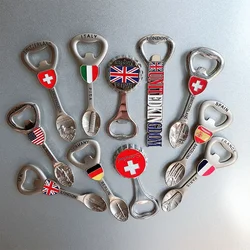 Swiss Italian fridge magnets Beer opener Europe UK France Germany Travel souvenirs accompany hand