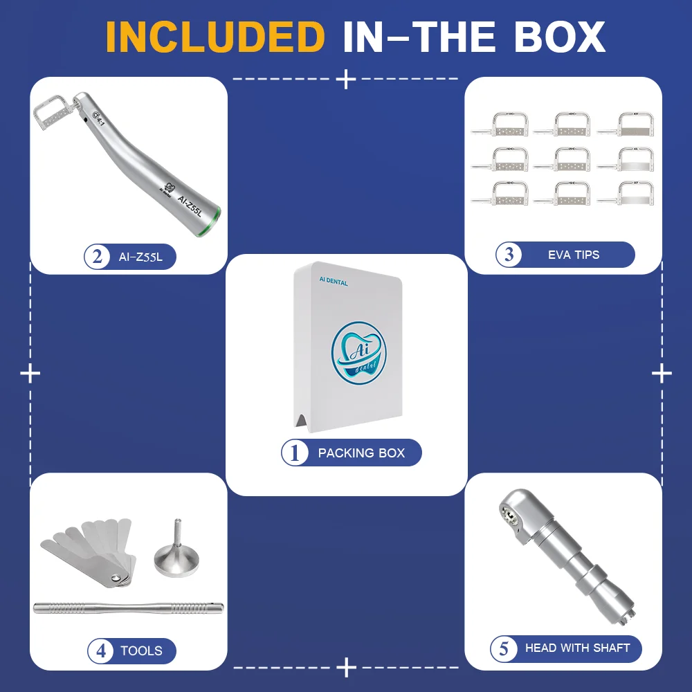 Dental IPR System Orthodontic Handpiece 4:1 Contra Angle Vertical Reciprocating Interproximal Enamel Stripping EVA Tips EVA-Z55L