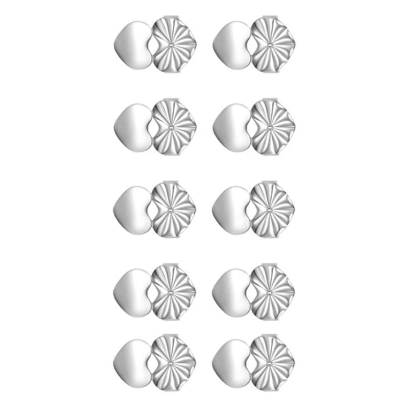 Pack C71D 10 boucles d'oreilles lourdes Heart Support Support Sturdy Plug retenue Boucle d'oreille Boucle d'oreilles pour