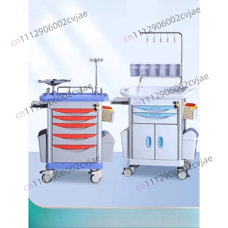 Multifunctional abs emergency rescue vehicle stainless steel infusion medical apparatus vehicle hospital medicine trolley