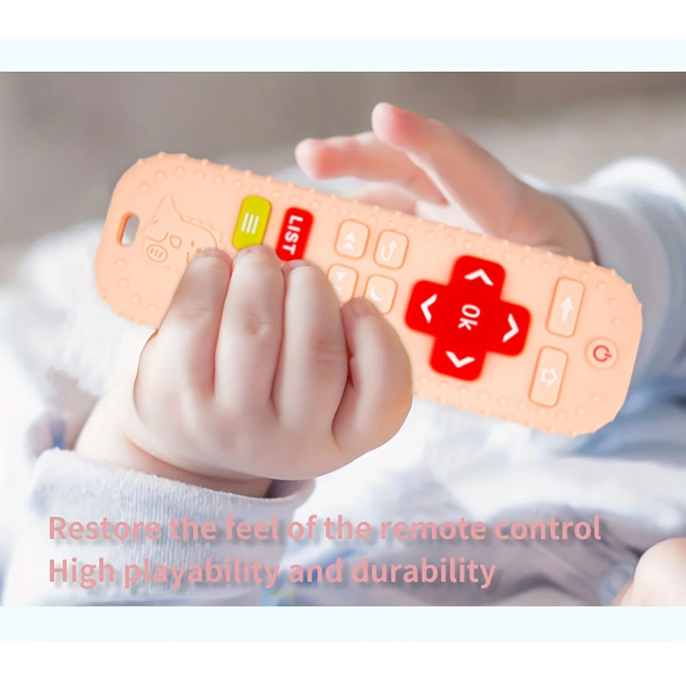 NEW TV Remote Control Baby Silicone Teether, Cute Dinosaur Education Teething Toy,Colorful TV Teether, Soothing Molar Stick
