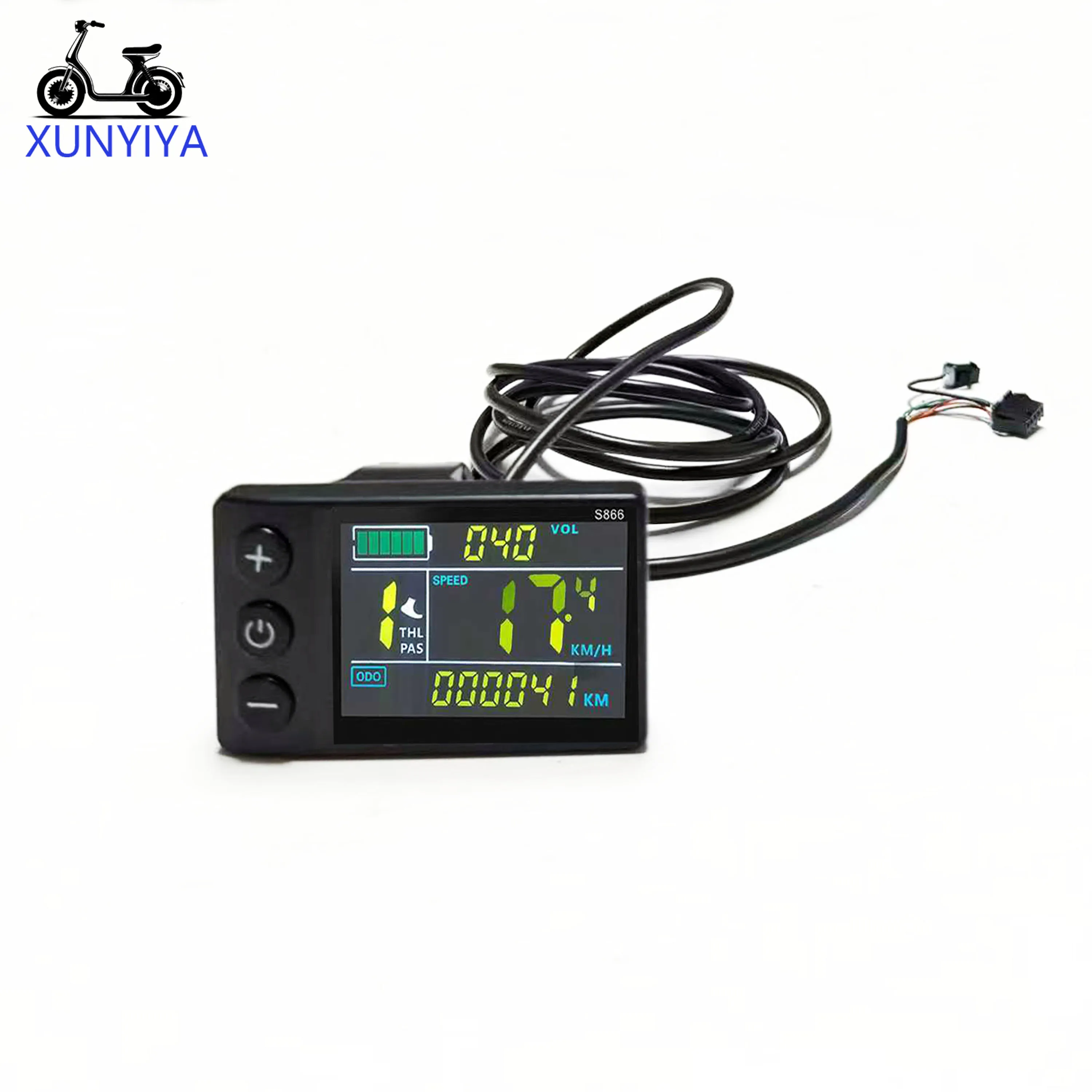 24V/36V/48V/52V/60V Color LCD Display S866 5+2pin (2pin for Light) Diameter: 22.2mm UART No.2 Communication Protocol E-bike