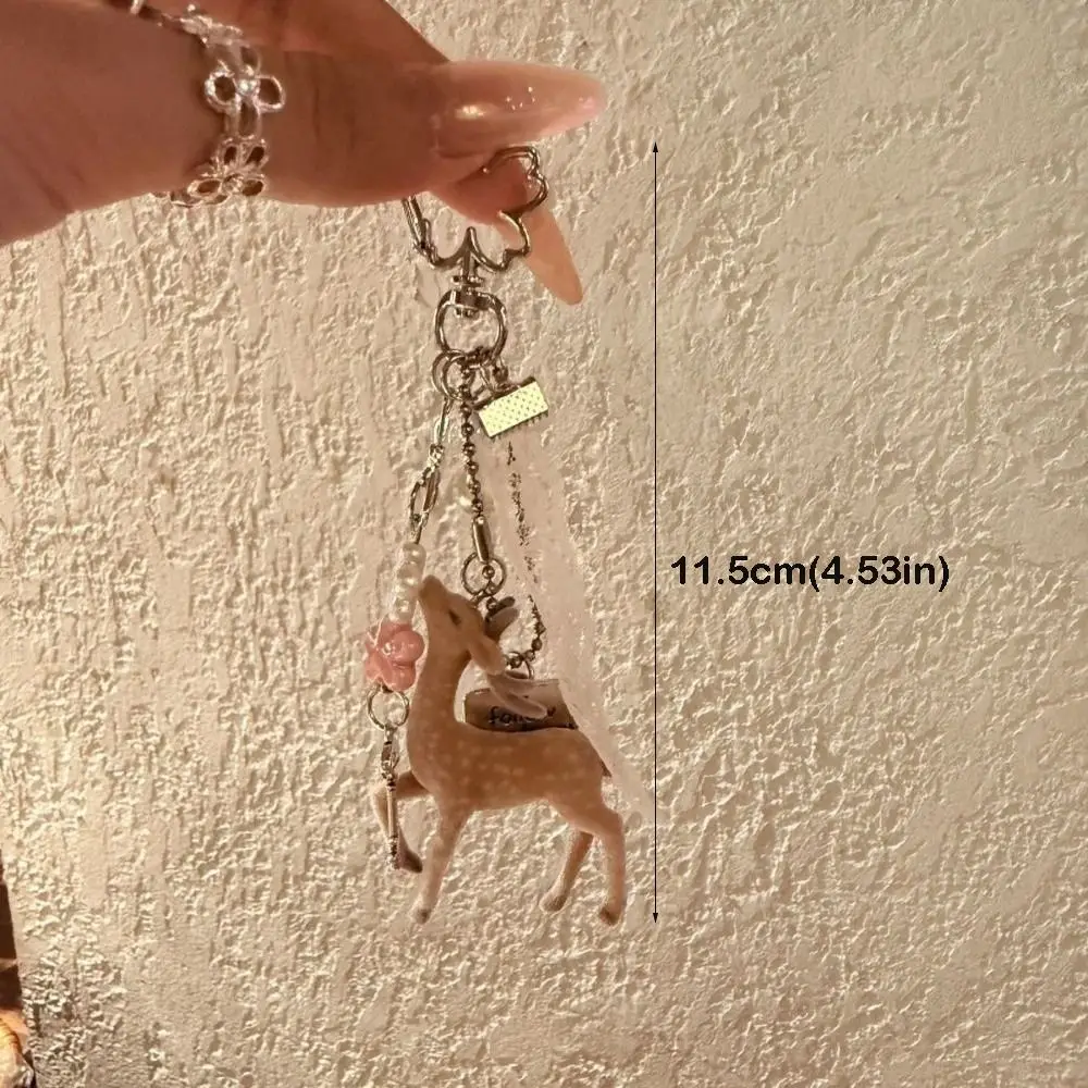 Cute Portable Deer Keychain 11.5cm Length Korean Style DIY Bead Case Handmade Bag Pendant image 6