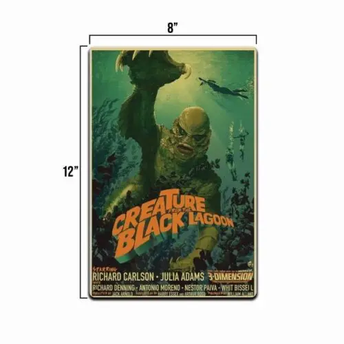 CREATURE FROM THE BLACK LAGOON Classic Movie Poster Tin Tin Sign 8x12 inch