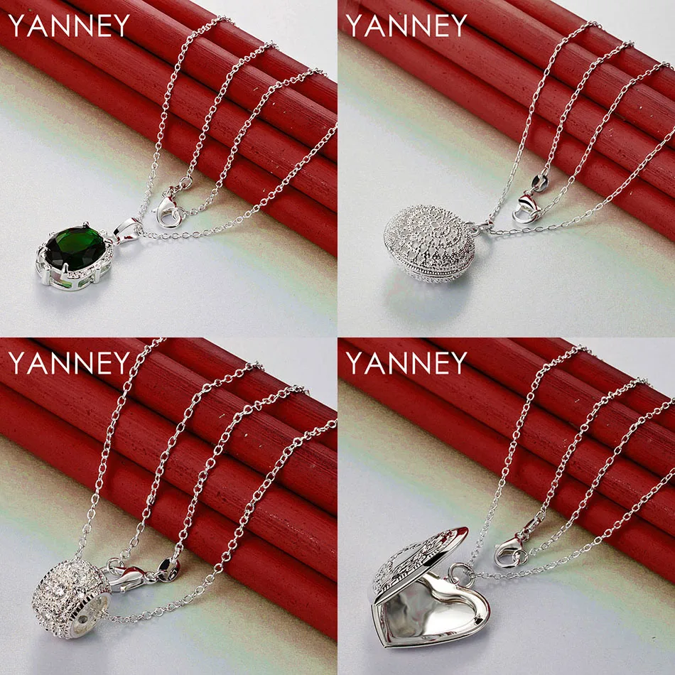 

Elegant 925 Sterling Silver 16-30 Exquisite Heart Shaped Round Zircon Pendant Necklace for Women Wedding Accessories Gift