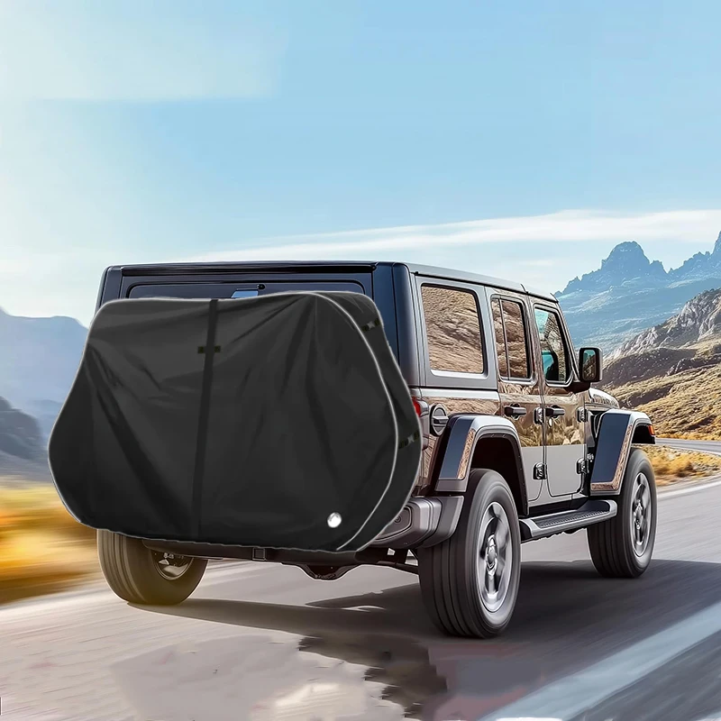 Pokrowiec rowerowy transportowy na 1-2 rowery, 600D, wiatroodporny, do przechowywania na zewnątrz, z paskami odblaskowymi i otworami na zamek.