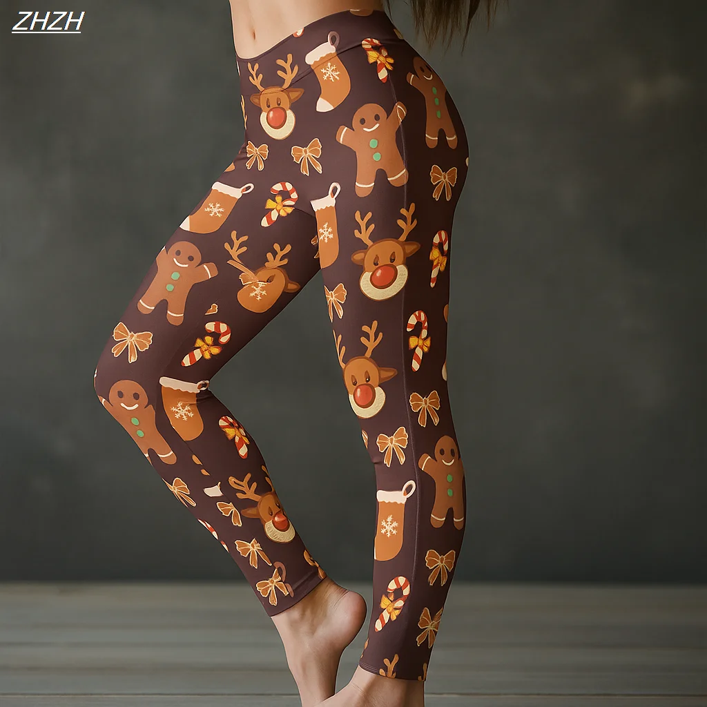 Fashion Women's Leggings Cozy Leggings Vacation Vintage Ugly 2025 Christmas Graphic Christmas Printing Fleece Thermal Warm