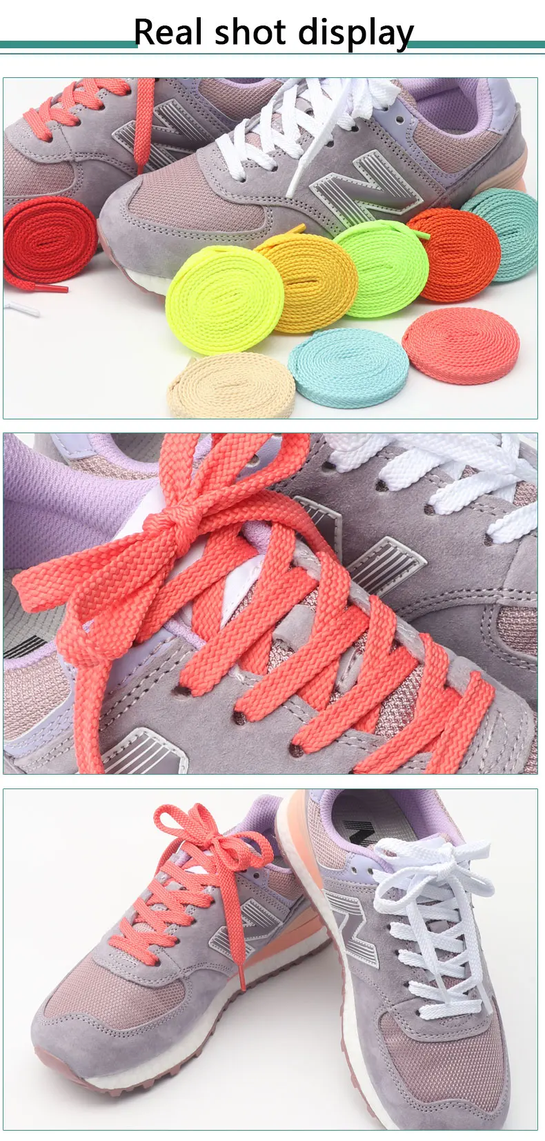 Flache Schnürsenkel für Sneaker, Schnürsenkel für Schuhe, Accessoires, Sport- und Laufschuhe, für Erwachsene und Kinder, breite, unisex Schnürsenkel für Schuhe und Stiefel, Neu – Detail 6