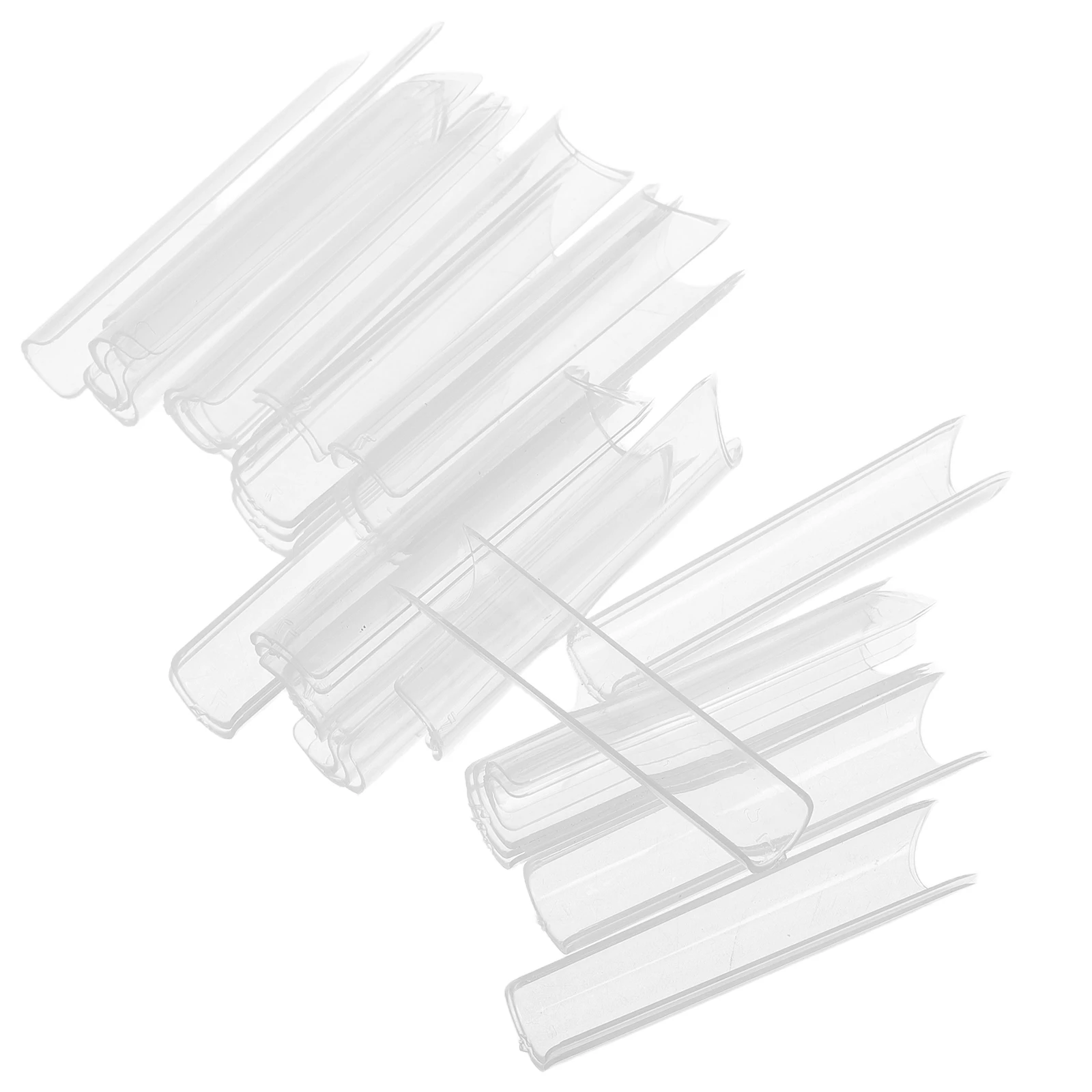 

500 Pieces Coffin Clear Nail Tips Long Acrylic Fake Nails Boxed Bamboo Tube Full Coverage Plastic Extensions Manicure French