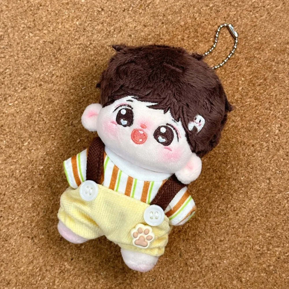 Ubranka dla lalek z motywem kociej łapki, bawełniane, 10 cm, zestaw ubrań dla lalek, koszulka w paski, uroczy, kolorowy zestaw do przebierania lalek.