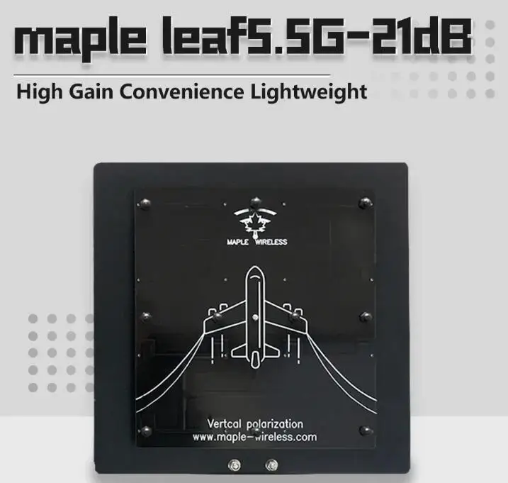 Maple Wireless 5.5G 21dBi Directional Antenna AAT/Manual 21dB 5.5GHz High Gain Patch Antenna 5180-5800MHz For HM30 SOLO VTX RC view 5