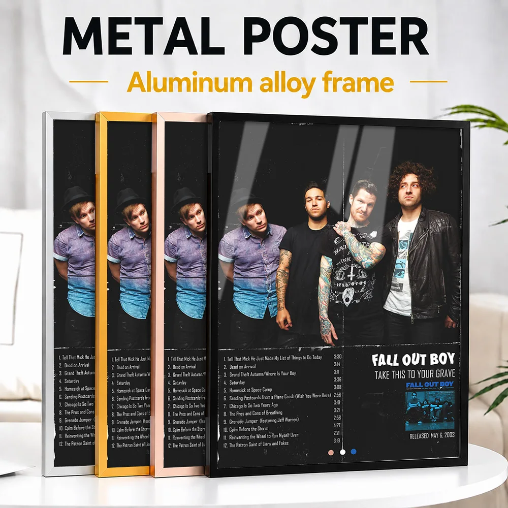 Fall Out Boy Take This To Your Grave Album Framed Metal Print Personalized Recording Tribute Wall Art Ideal For Listening Lounge
