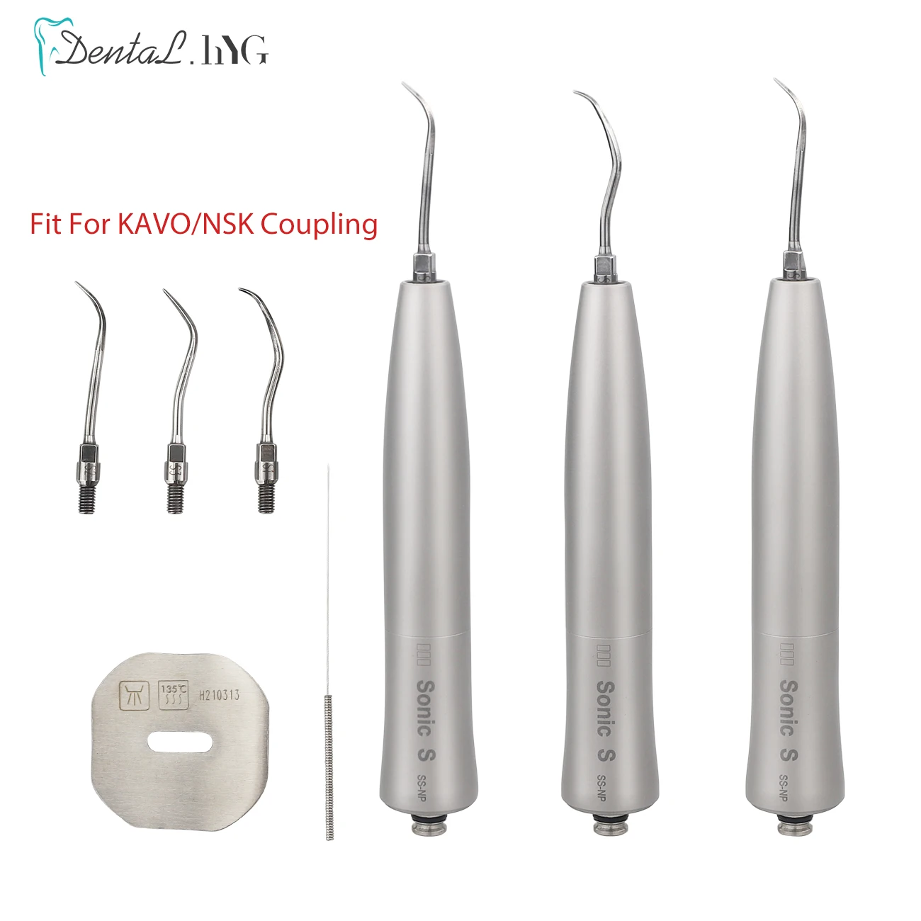 Sonic S Dental Ultrasonic Scaler Handpiece Fit For NSK Kavo Coupling With 3 Tips Teeth Cleaning Dentistry Oral Hygiene Whitening