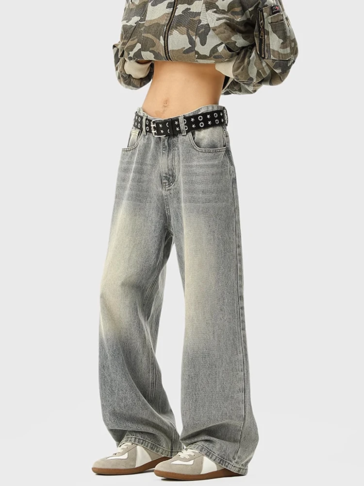 

Мужские джинсы American Sle: весенне-осенние, прямые, свободные, в стиле High Street, винтажные, модные, брендовые, широкие брюки для мужчин