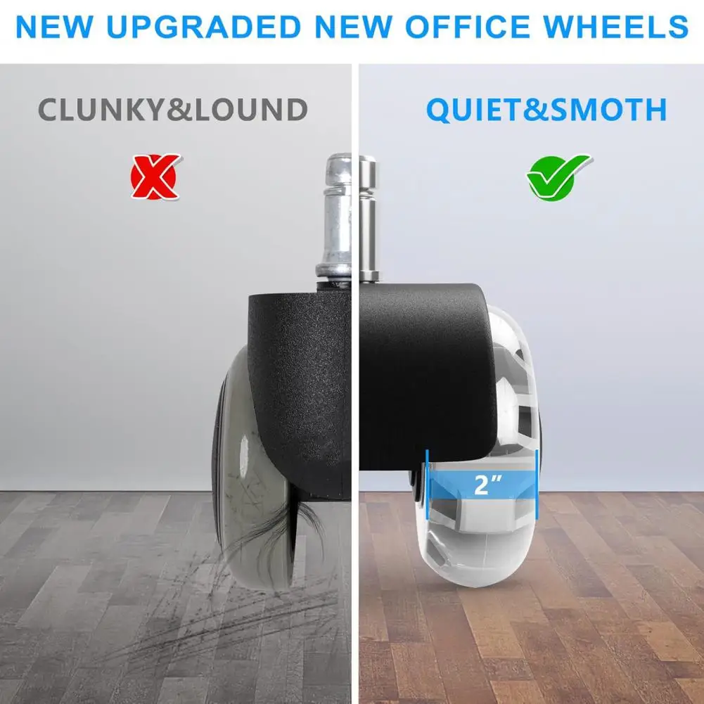 

Chair Casters Durable 2-inch Office Chair Wheel for Hardwood Floors Carpets Heavy Duty Replacement Caster for Computer Gaming