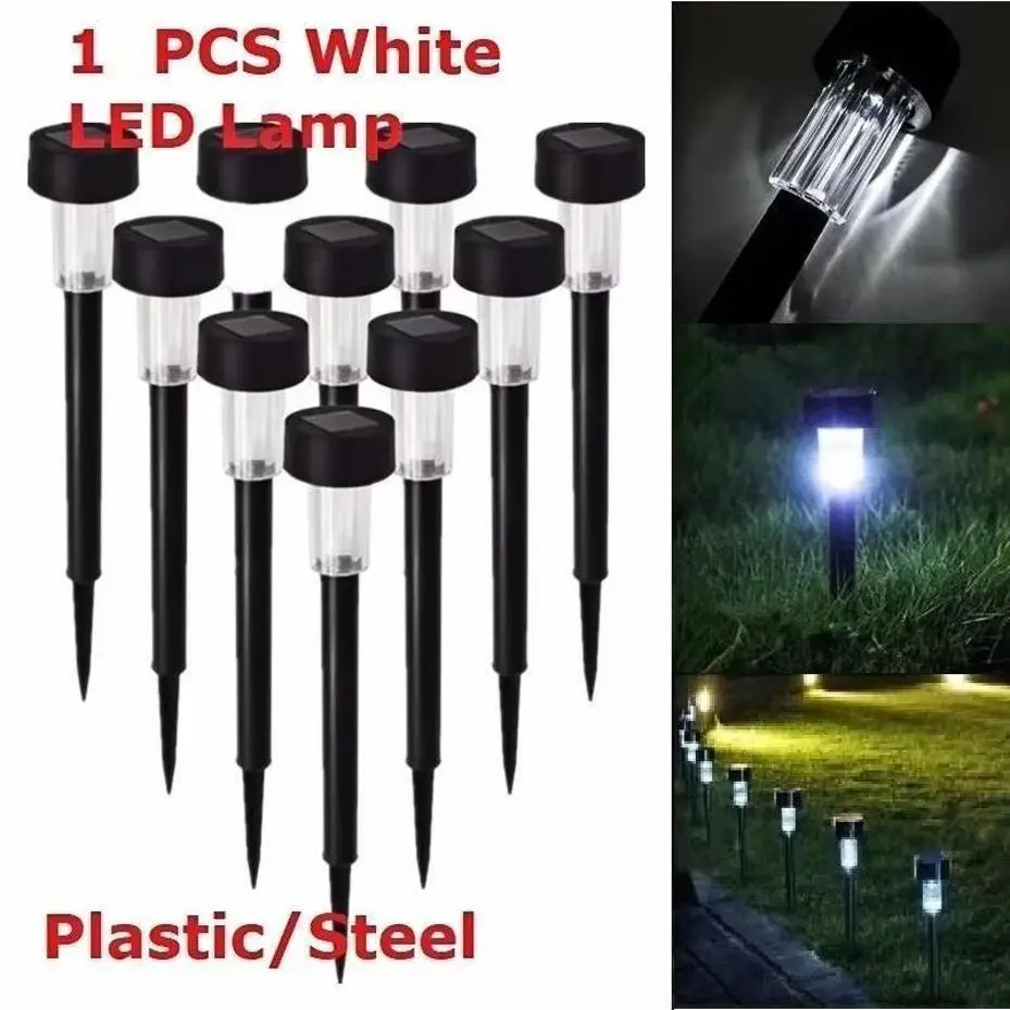 1 Pcs New High Quality White LED Lawn Light Lamp Solar Outdoor For Courtyard Walkway Garden Landscape Lights Lighting