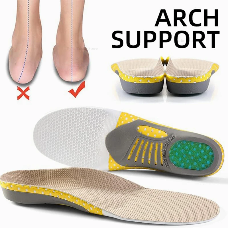 Sol Sepatu Ortopedi Gel Bantalan Kaki Rata Penyangga Lengkung Penyerap Guncangan Pereda Nyeri Plantar Fasciitis Perawatan Kaki