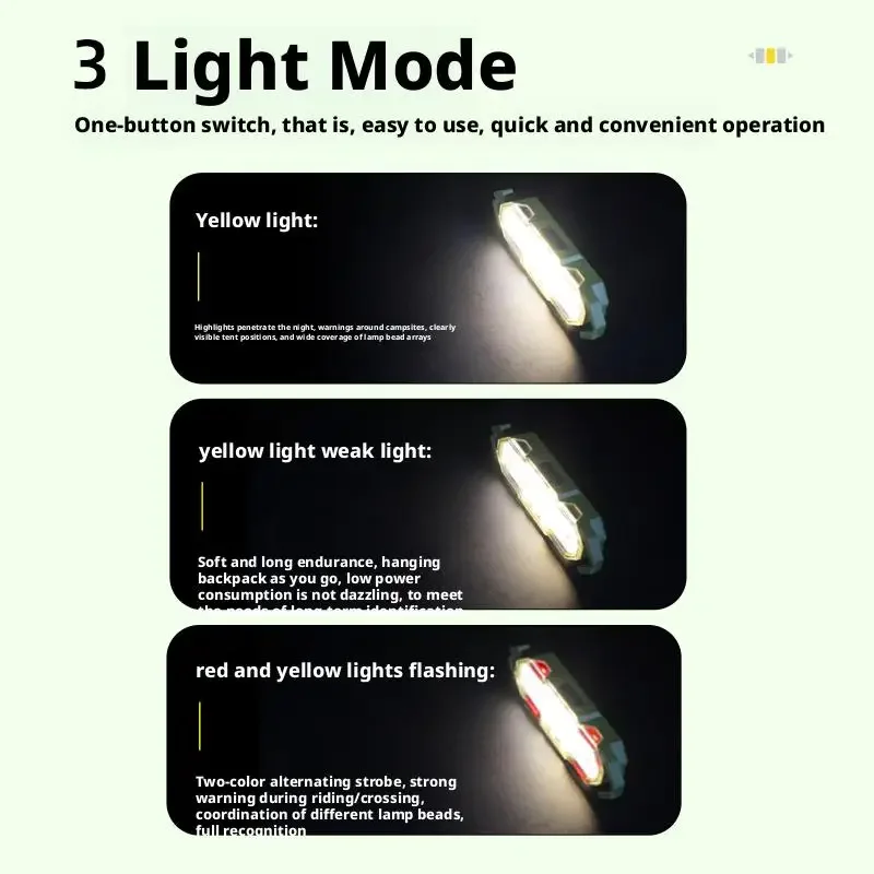 Outdoor Strong Wind Rope Light with Magnet - Camping Emergency Warning Light White Warm Light for Tent