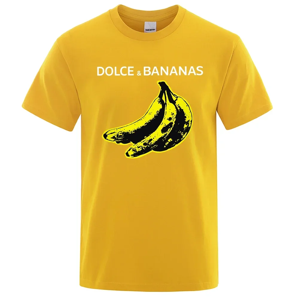 2025 Dilce & Banana مضحك تي شيرت مطبوع الرجال فضفاض المتضخم ملابس بأكمام قصيرة الشارع القطنية الرجال