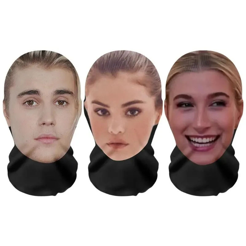 2 pz/3D Stampato Maschera a pieno facciale Uomini e donne Gioco di ruolo Copricapo Hip Hop Moda Passamontagna Copricapo Divertenti Puntelli Cosplay