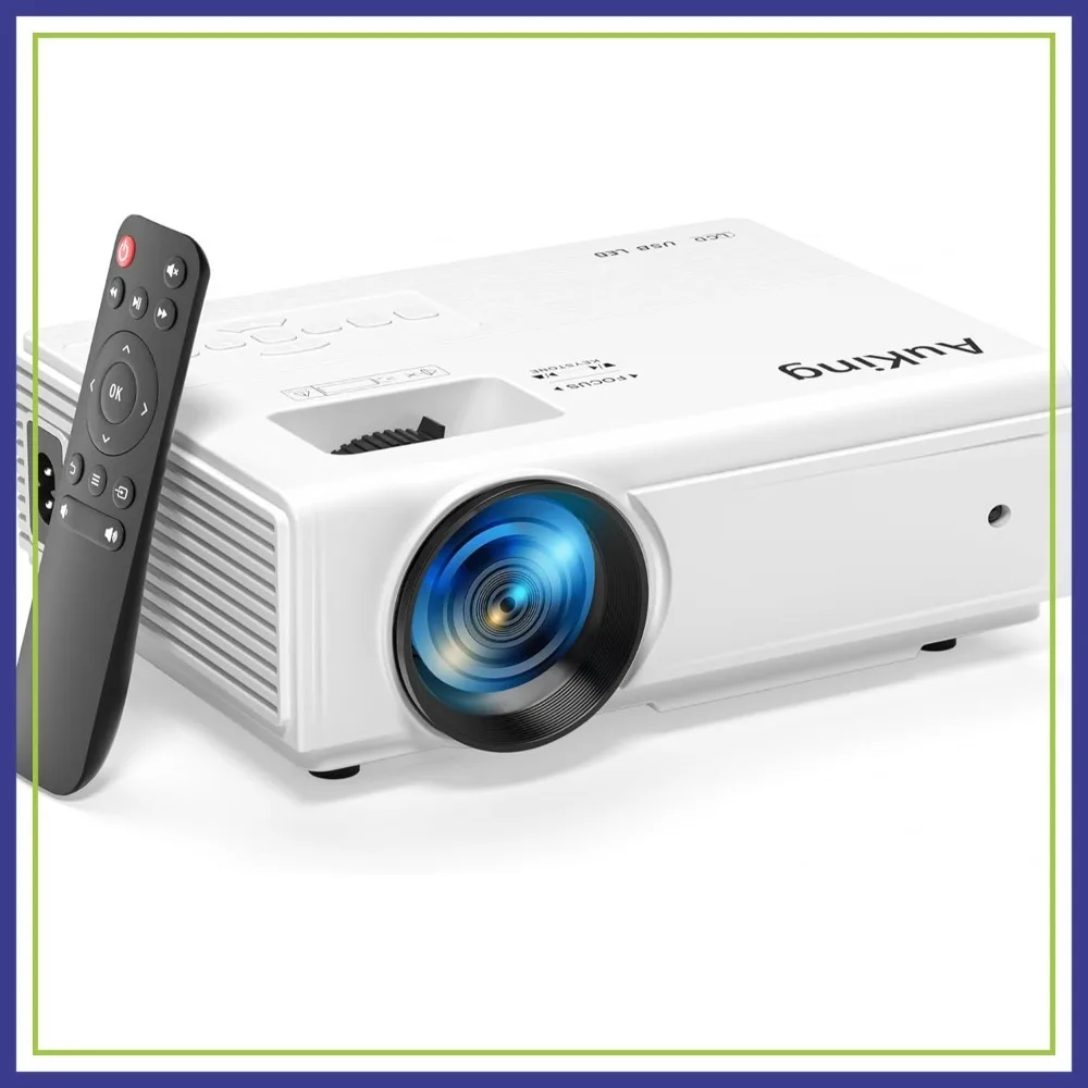 

Mini Projector, Full HD 1080P Home Theater Projector with HDMI/USB/AV, Compatible with Smartphone/TV Box/Laptop