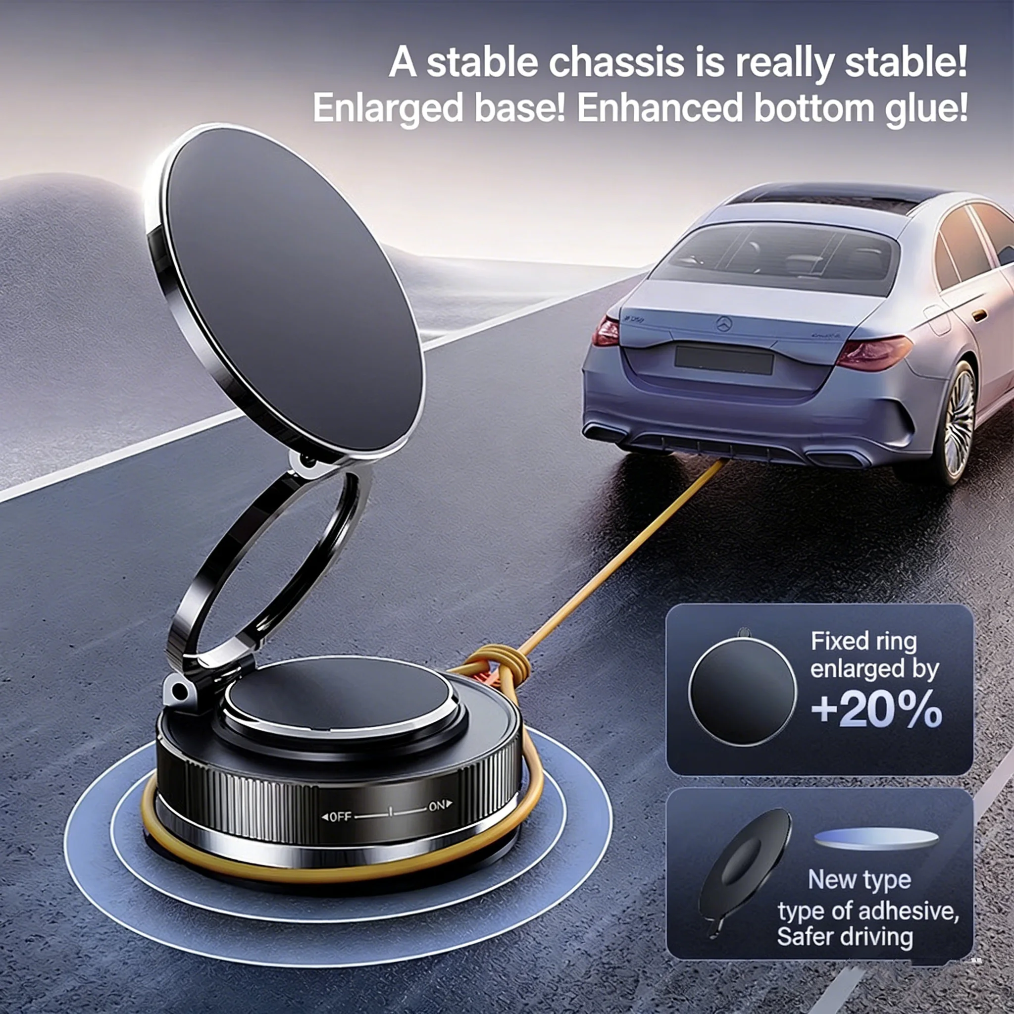 360° Adjustable Vacuum Magnetic Phone Holder Stand For Suction Cup Phone MountAdjustable Swivel Lock  For Car/Gym/Mirror image 4