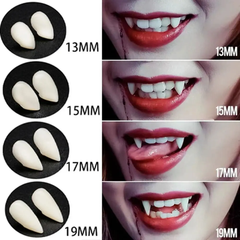 1/4Pair Resin Halloween Fangs Reusable Realistic Teeth Cosplay Fake Teeth Scary Solid Gel False Teeth Cosplay Costume