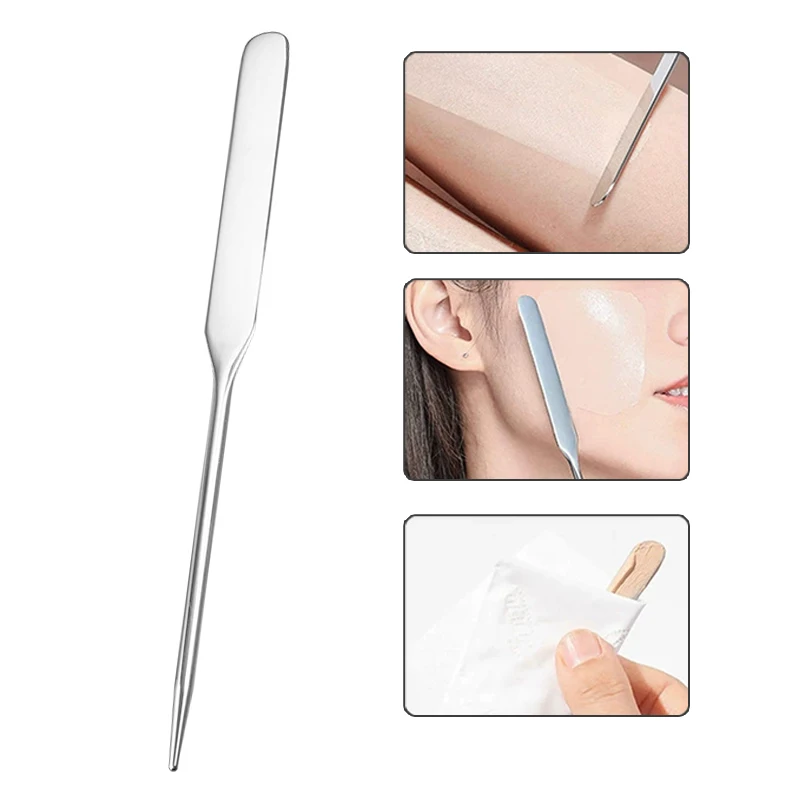 1 Stück Edelstahl-Farbmischstab, doppelköpfiger Rührschwamm für Foundation, Gesichts-Make-up-Werkzeug