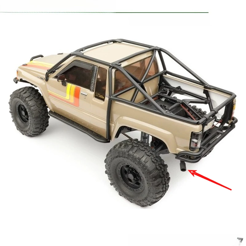 Exhaust Pipe Tail Throat for Axial SCX10 III Toyota SR5 1/10 RC Crawler Scale Modification Accessories 3D Printed Nylon + PETG