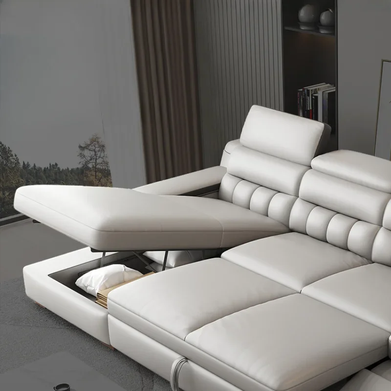 Leather Nordic Living Room Sofas Wood Large Recliner Armchair Sofas Chaise Daybed Luxury Divani Da Soggiorno Home Furniture