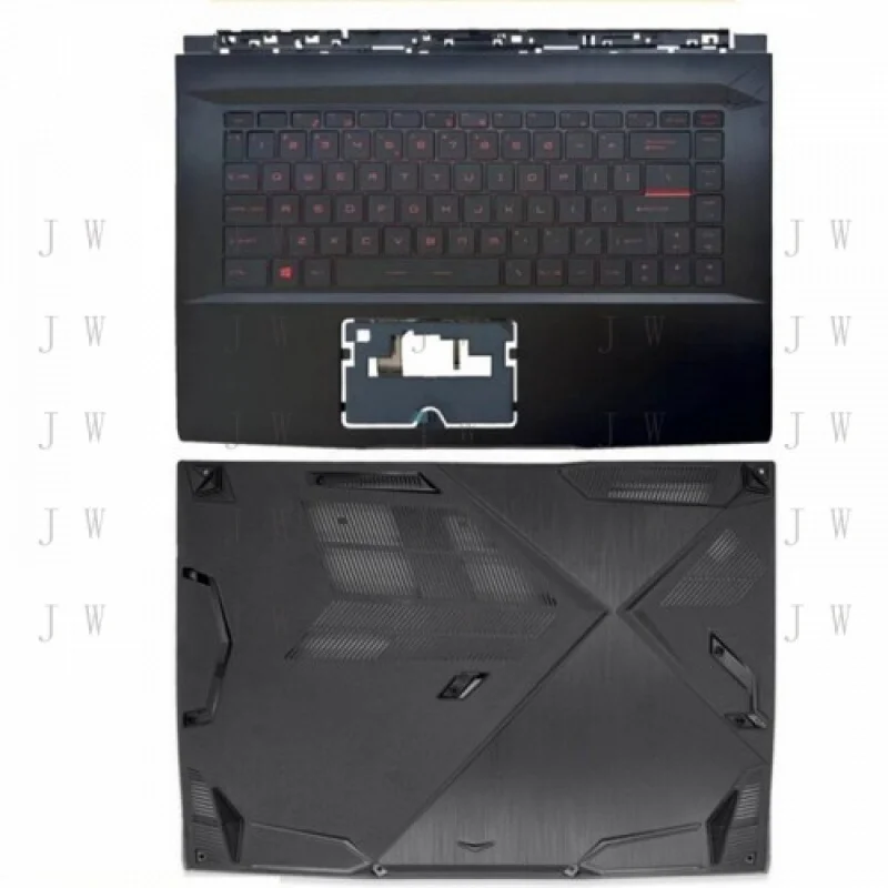 

DDZ New For MSI GF63 MS-16R1 16R4 Palmrest Case Red backlit keyboard/Bottom Cover
