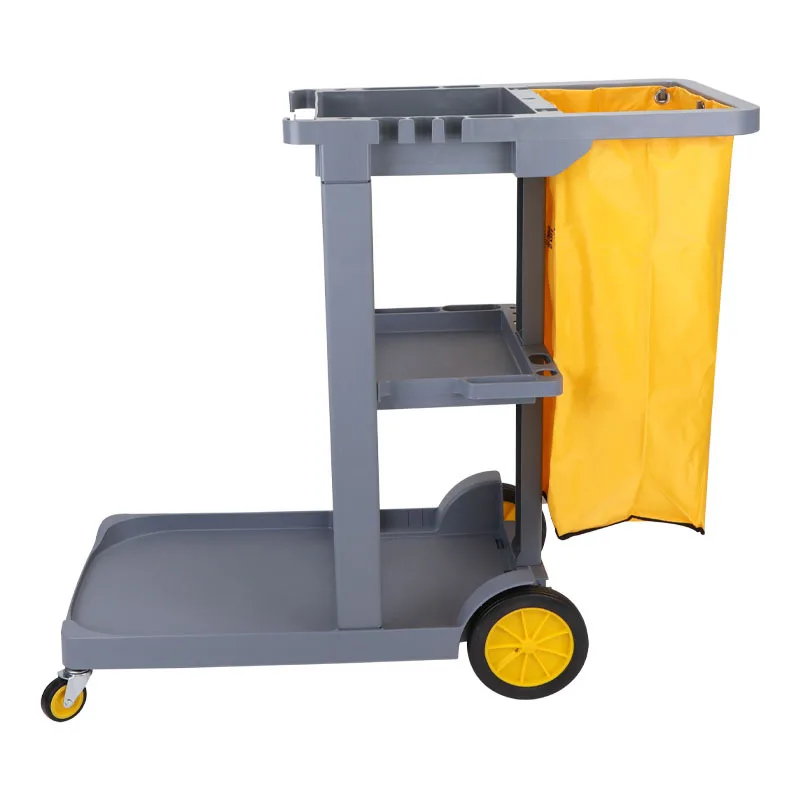 Multi Purpose Cleaning Trolley Hotel Linen Utility Wagon Durable Push Cart Cleaning Equipment Service Trolley Kitchen Trolley