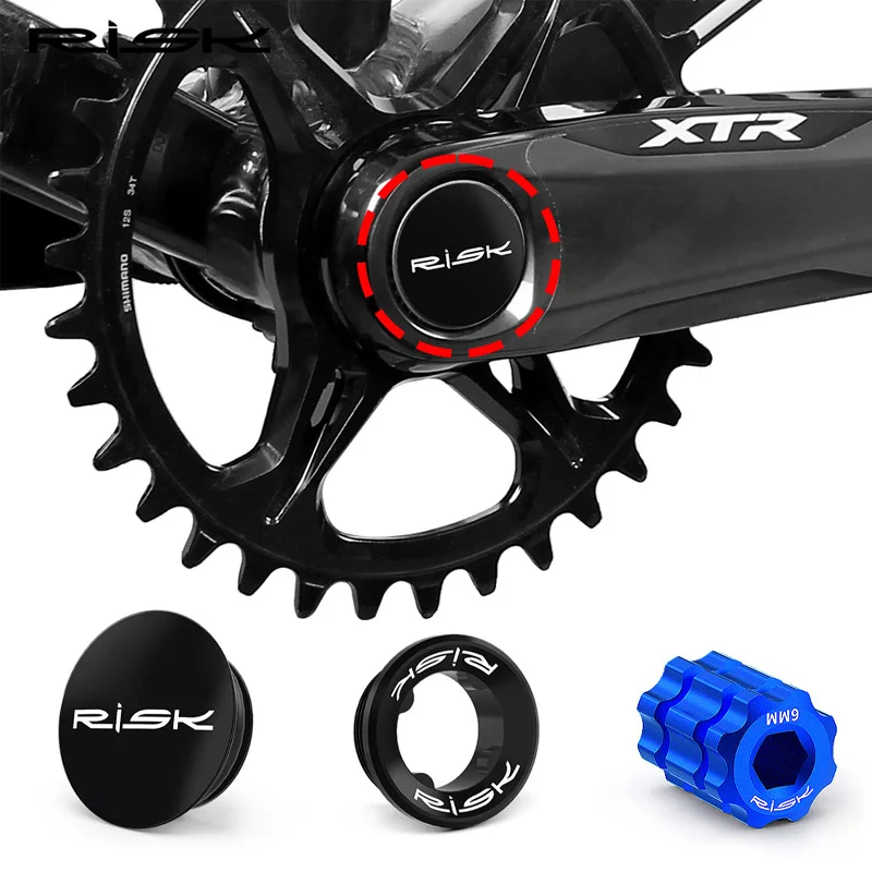 RISK bicycle crank cover Aluminum bicycle crank screw Dust Cover For Shimano Deore XT SLX XTR 105 UT DA integrated hollow cranks