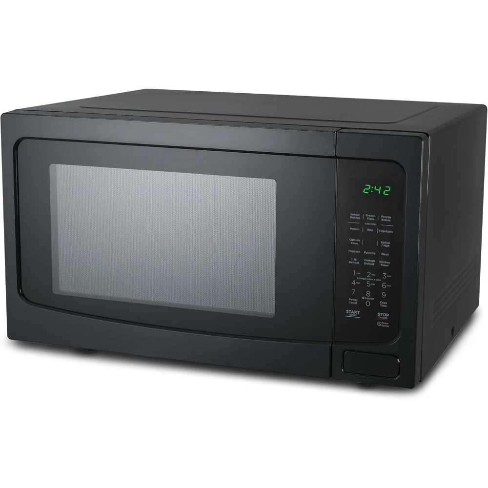 1.6 Cubic Foot Microwave with 10 Power Levels, Push Button Child Safety Lock, 1100 Watt, Countertop Microwave