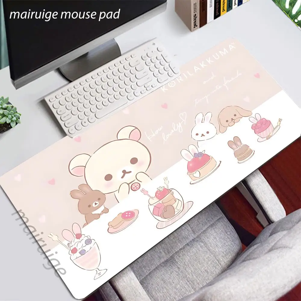 Cartoon Bears Mouse Pad Large Computer Office Game Table Mat XXL Rubber Anti-slip Gaming Keyboard Mousepad Long Desk Pads