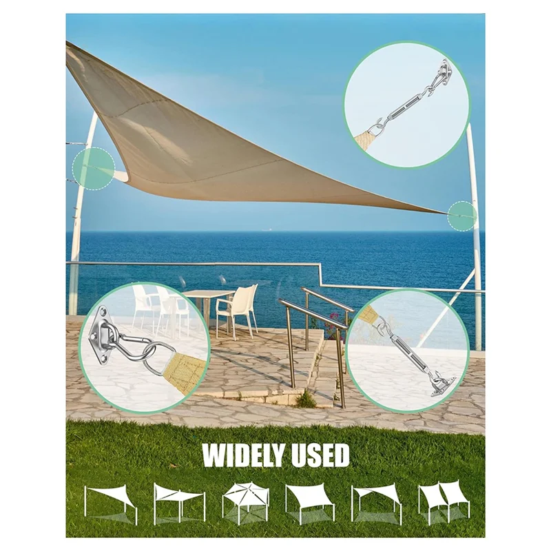 

BHTS-Shade Sail Hardware Kit: M6 Shade Sail Hardware Installation Kit For Courtyard Garden Swimming Pool (42 Pieces)