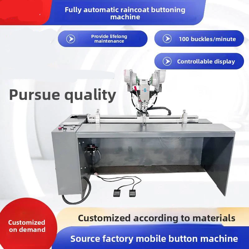 Full-automatic Mobile Raincoat Buckle And Button Machine With Snap-in Buckle Heart Shape 1 Year Warranty