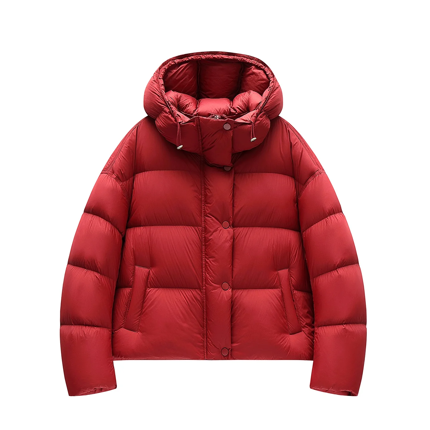 

2025 Winter New 90 White Duck Down Puff Cloud Down Jacket Women's Short Hooded Thick Bread Coat Lady Loose Warm Parkas Outwear