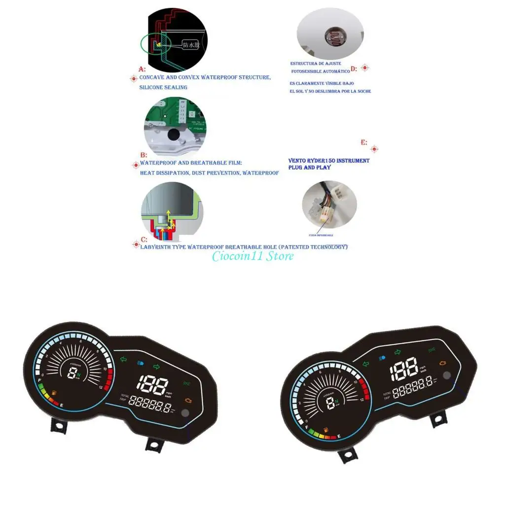 

Y1UB Digital Dashboard Точные показания скорости и расстояния для Ltalika 150Z 150S1 170Z