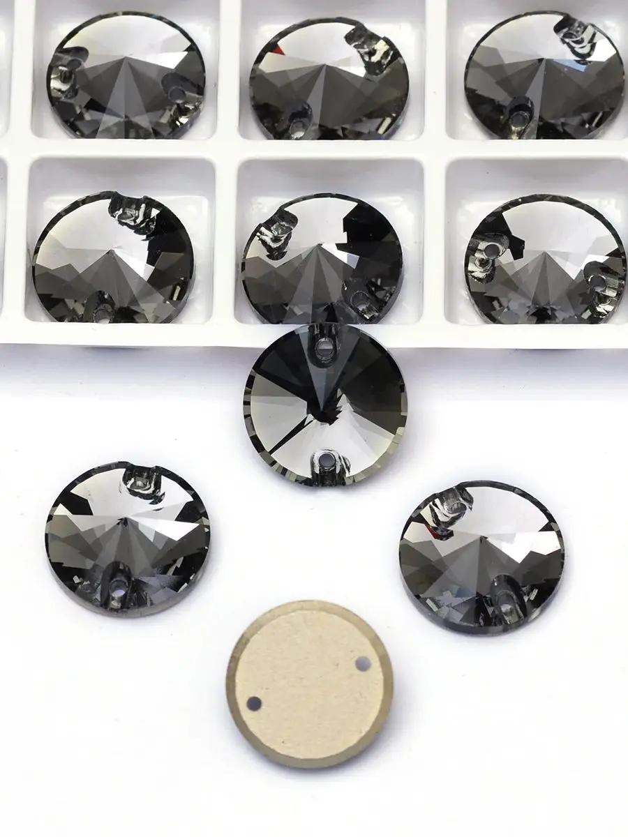 PUBRILEX K9 Rivoli Runde Näh-Strasssteine mit Flacher Rückseite für DIY-Heimdekorationen, Glas-Applikationen zum Aufnähen für DIY-Kleidungsstücke und Kleider – Detail 6